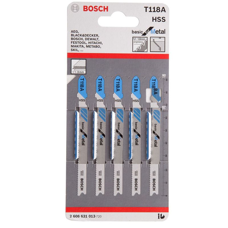 مجموعه  5 عددی تیغه عمودبر بوش مدل t118a کد 2608631013